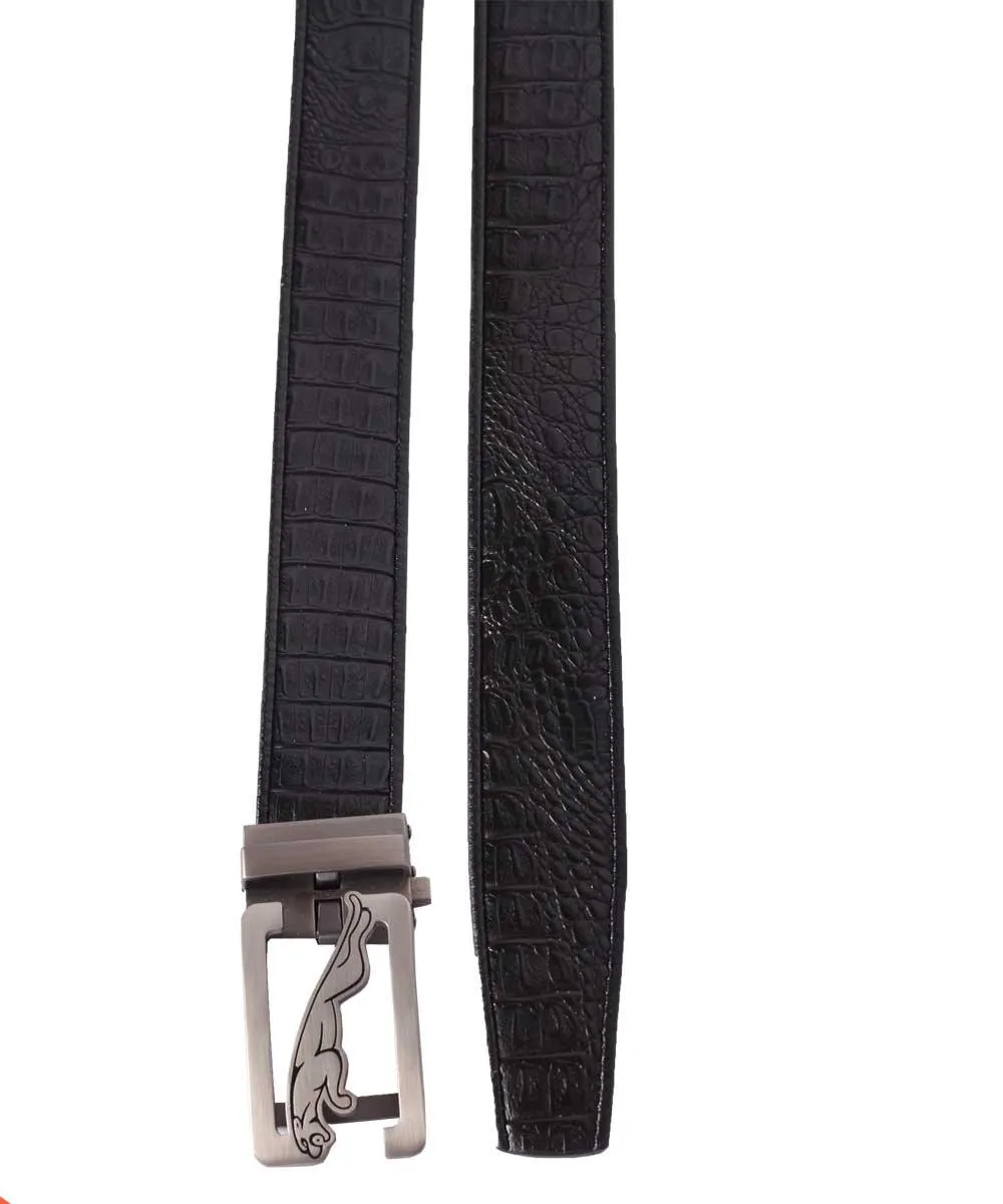 Jaguar 2018 Luxury Cowhide Brand Black Leather Buckle Belts